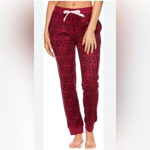 bebe Burgundy Logo Track Pants